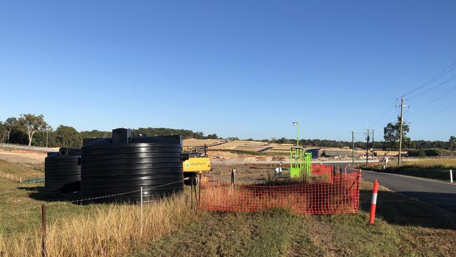 Lendlease’s 3500-lot Shoreline housing estate at Redland Bay is about 4km from the newly approved sewerage treatment plant. This site with underground black tanks will be used by the housing estate until the sewerage plant is built.