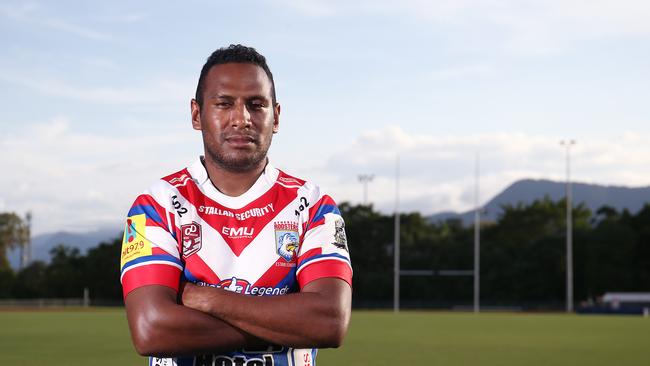 Jermaine Pedro pictured after announcing he will play for the Atherton Roosters in the 2021 Cairns and District Rugby League (CDRL) competition. Picture: Brendan Radke