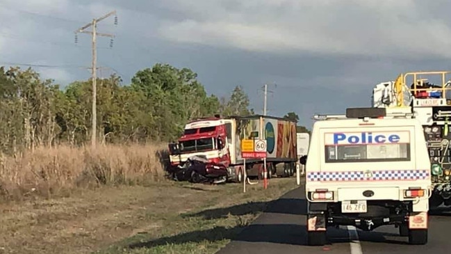 A 26-year-old Townsville man was killed instantly when his car collided with a B-double on the Bruce Highway at Bluewater. Photo: Facebook