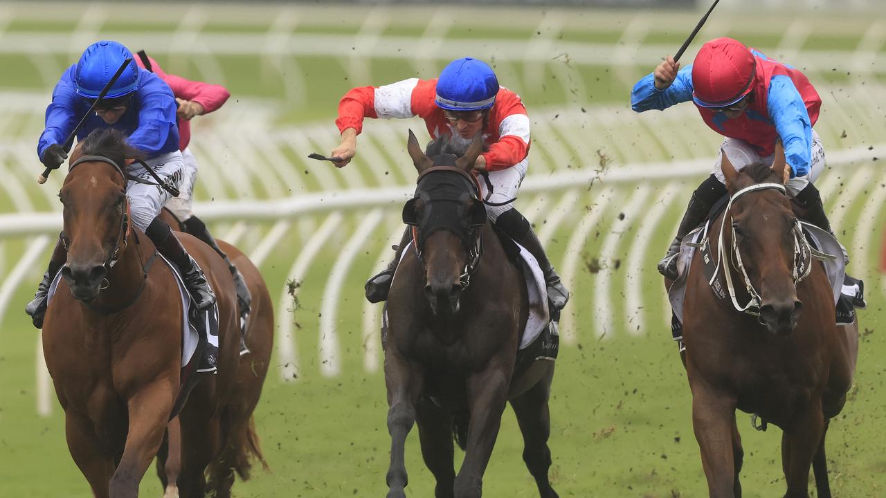 Tricky Gal (right) nearly caused a boilover against Tailleur (left) in the Triscay Stakes. Picture: Getty Images