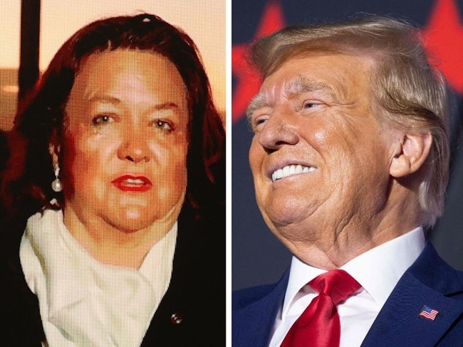 Mining magnate Gina Rinehart has simultaneously smashed a fellow Aussie billionaire while praising her “friend” Donald Trump.