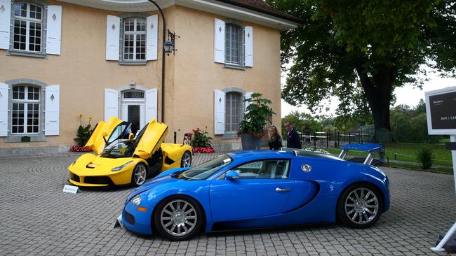 Mr Nguema’s luxury cars seized by Geneva prosecutors in 2019. Picture: Denis Balibouse/Reuters