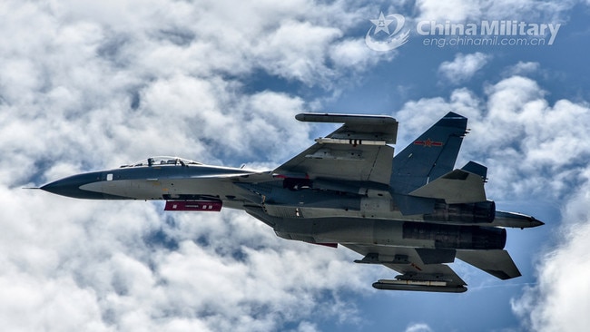 A fighter jet attached to an aviation brigade with the air force under the PLA Eastern Theater Command takes off for an air battle training exercise in early May, 2024. Picture: PLA/eng.chinamil.com.cn/Photo by Fu Gan