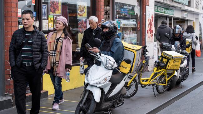 Melbourne City Council is cracking down on delivery bikes. Picture: Jake Nowakowski