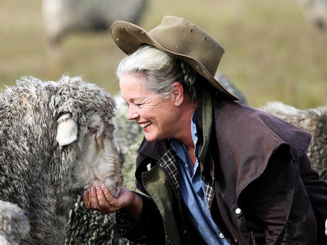 Sheep farmer Julie Steepe on her property "Lucy Land" near Bulahdelah. Picture by Peter Lorimer