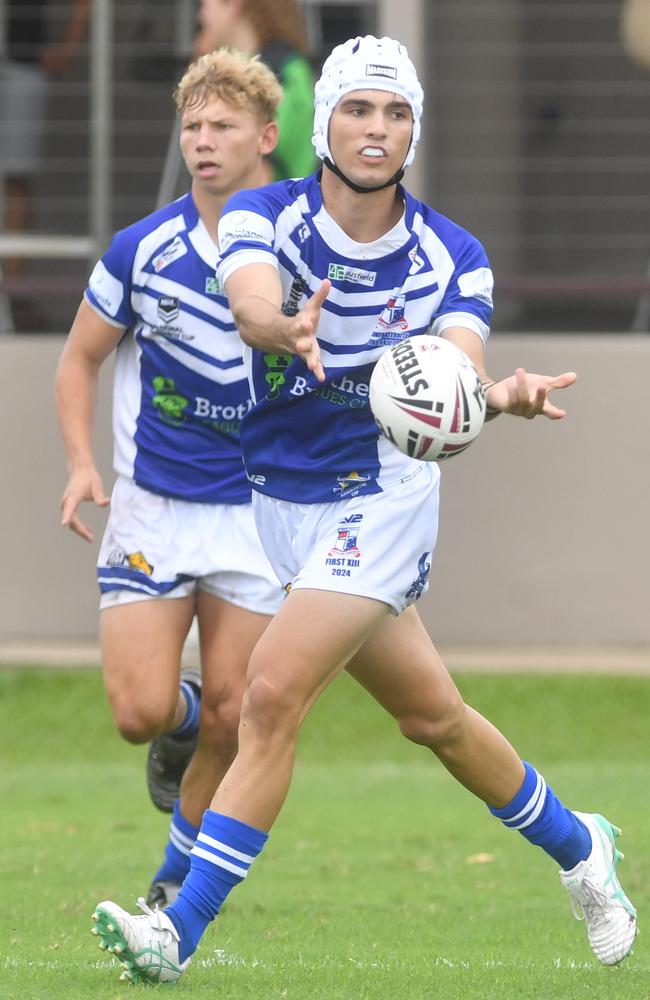 Kirwan High against Ignatius Park College in the Northern Schoolboys Under-18s trials at Brothers Rugby League Club in Townsville. Kynan Purdy. Picture: Evan Morgan