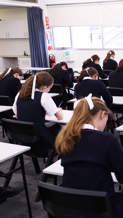 Relieved students react to first HSC exam