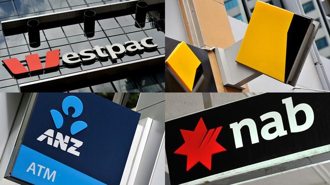 Australia’s 'big four' banks ANZ, Westpac, the Commonwealth Bank (CBA) and the National Australia Bank (NAB). Picture: AAP