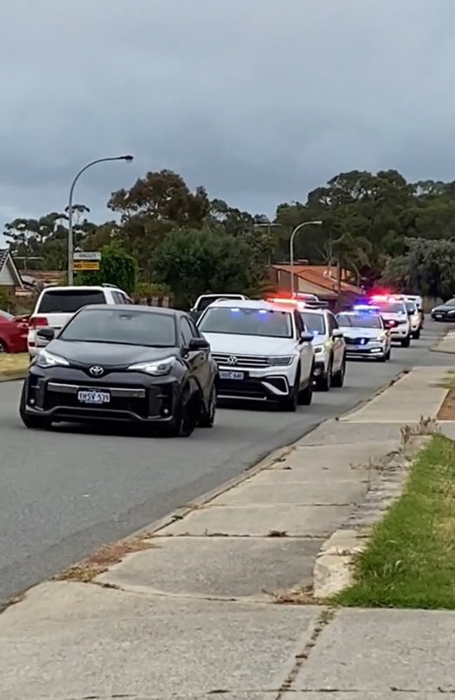 The chase started in the Coogee area Perth’s south and involved at least six police units. Picture: TikTok