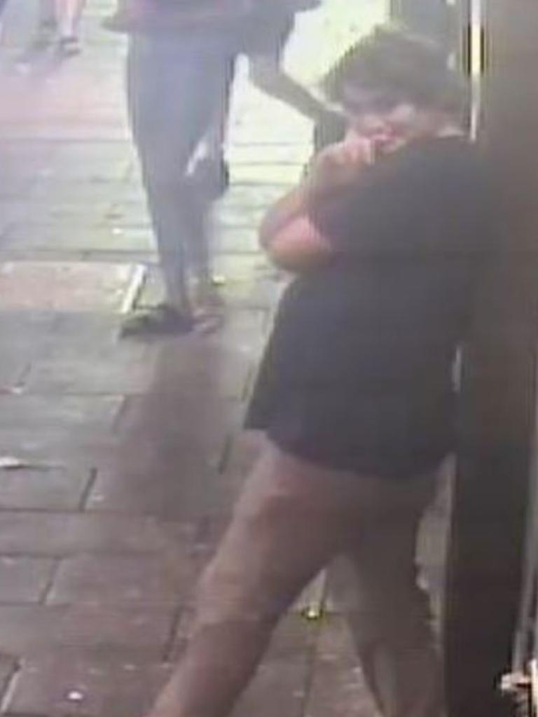 A man pictured outside a Hindley St nightclub after a woman was injured in a fall. Pictures: SAPOL
