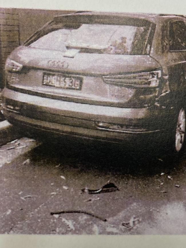 Valerio hit a parked Audi as he was fleeing the scene. Picture: Supplied/NSW District Court
