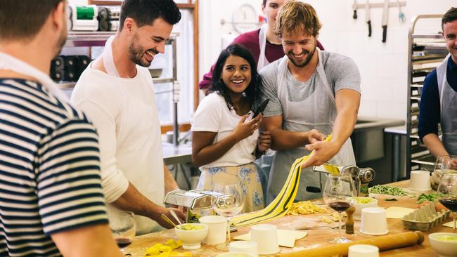 A pasta-making class at Pasta Emilia in Surry Hills.