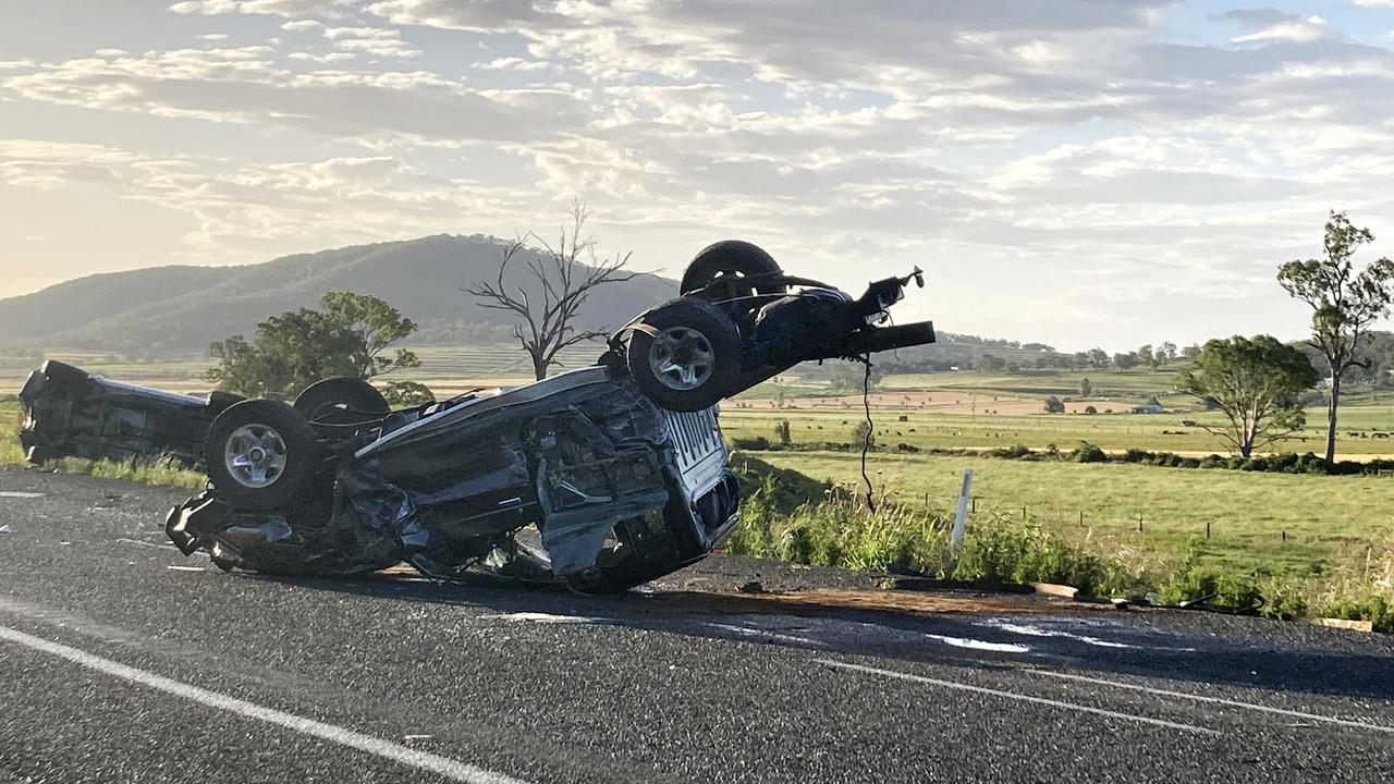 Five people suffered minor injuries in a three-vehicle crash in the Cunningham Highway on Sunday.