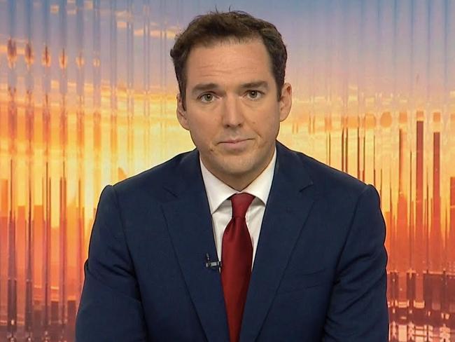 Sky News First Edition anchor Peter Stefanovic during his apology to Keegan Payne on Monday,