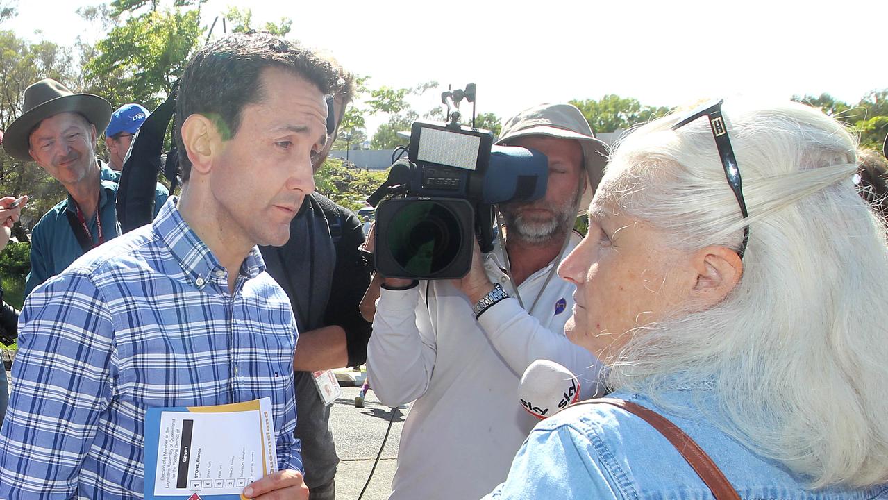 Crisafulli’s fiery clash with his own LNP voter at BBQ