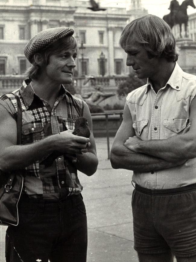 With Cornell as Strop in in Trafalgar Square, London in 1973.