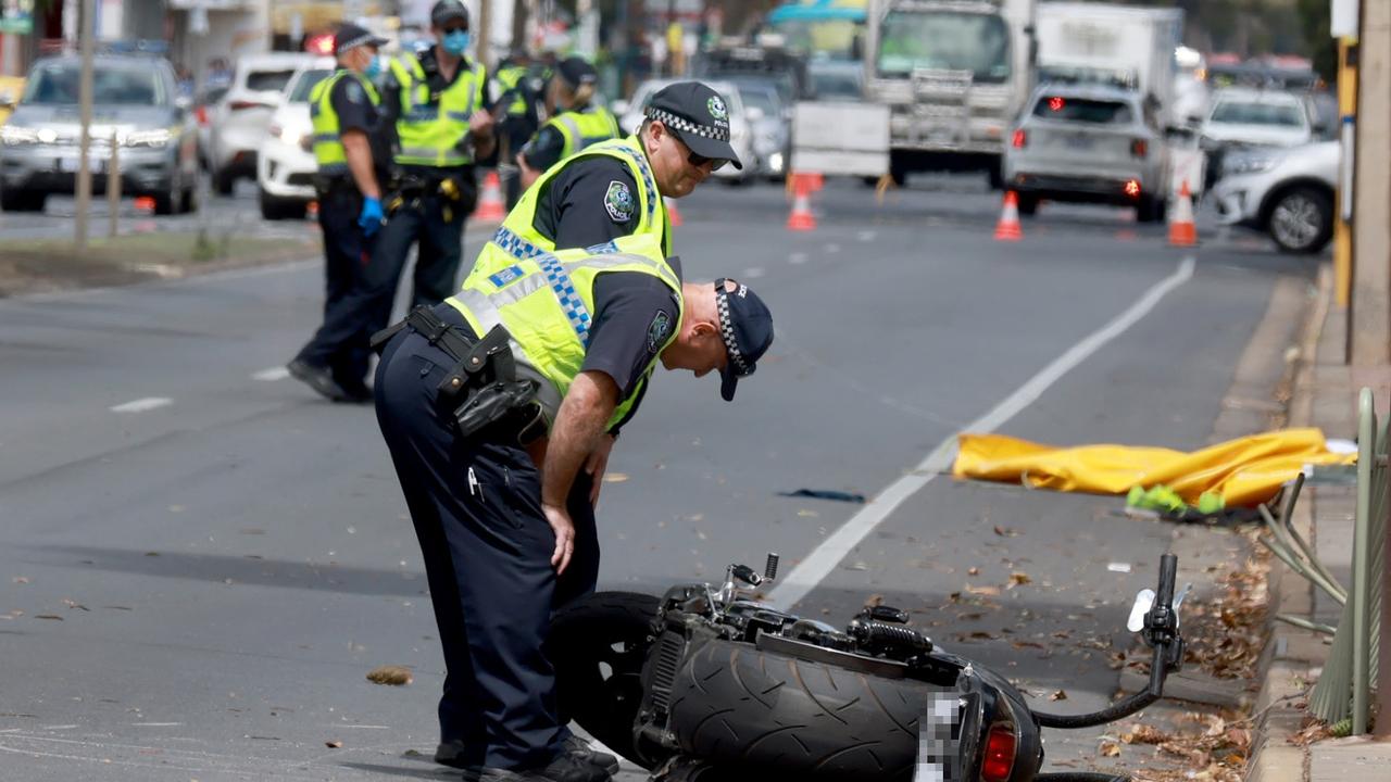 Serious crash: motorbike crashes into Stobie pole at Somerton Park