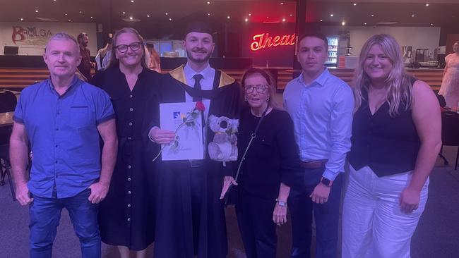 UniSC graduates celebrate at the Brolga Theatre in Maryborough, Qld.