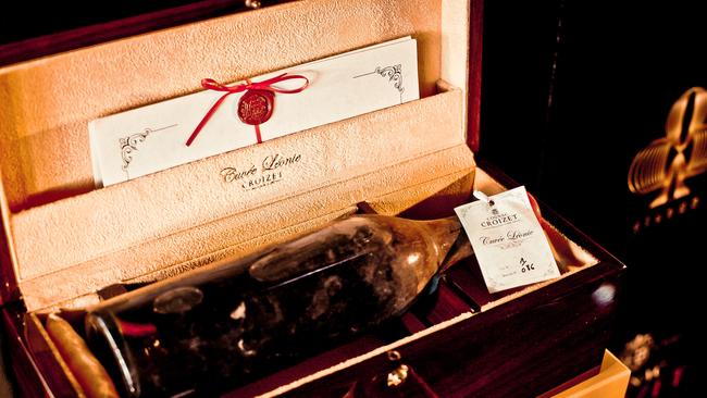 A dummy bottle of this 1858 Cognac Croizet, Cuvée Léonie, with an RRP of $288,000, will be on display at the Dan Murphy’s Cellar in Prahran.