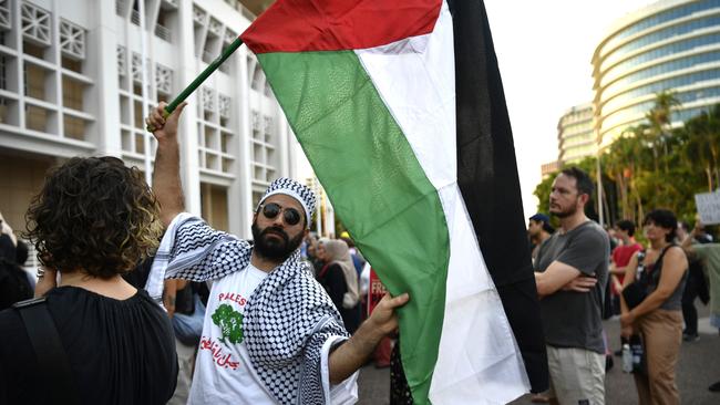 Hundreds of Territorians attended a protest outside of NT parliament on Friday October 27 calling for a ceasefire in the Gaza conflict.