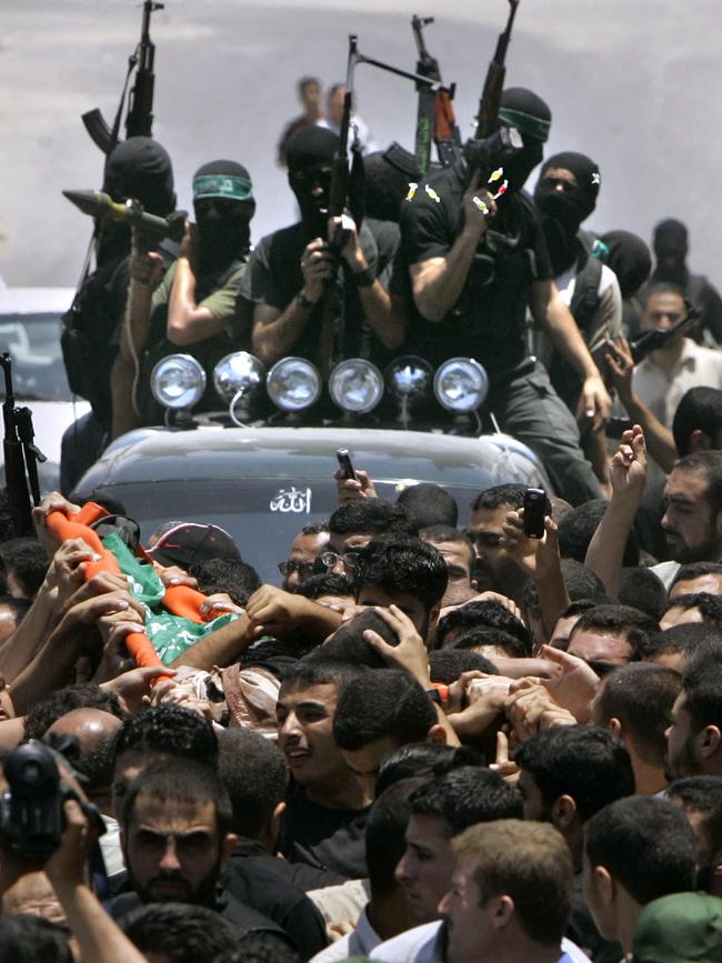 Palestinian militants from Hamas militants. Picture: AP