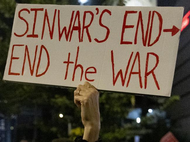 A protester holds a sign during an October 17 demonstration calling for an hostages deal in Tel Aviv, Israel. Picture: Amir Levy/Getty Images