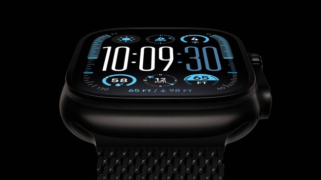 Apple Watch Ultra 2 comes in a new black titanium finish and Milanese loop band to match.