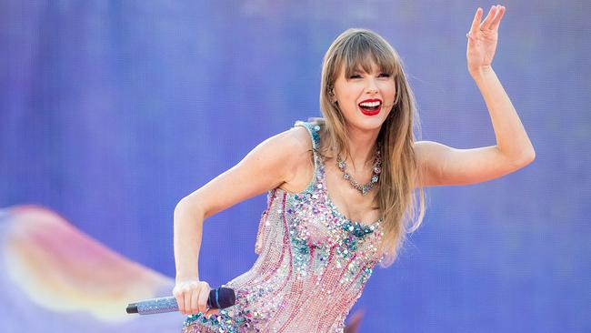 Taylor Swift performing during her concert at the MCG. Picture: Jake Nowakowski