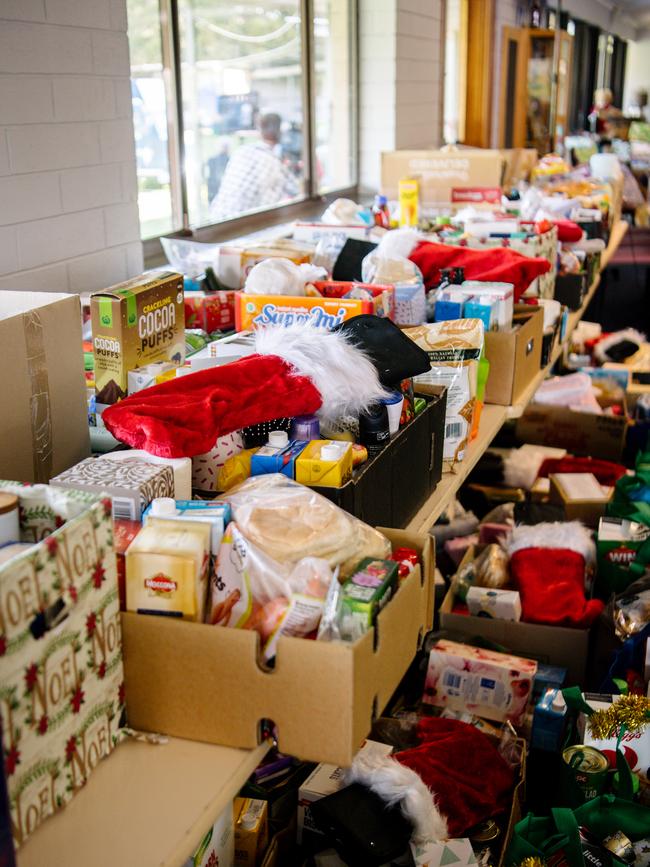 Supplies and presents for bushfire victims at the Lobethal event.