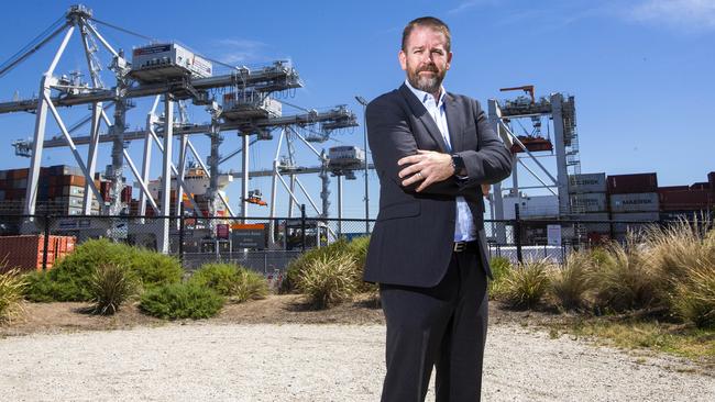 Former harbour pilot Peter Court, at the Port of Melbourne, says ‘We’ve lost the assets … and now we’re losing the skills’. Picture: Aaron Francis