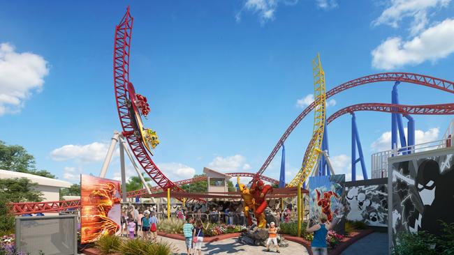 Artist impression of Warner Bros. Movie World's new ride - The Flash Speed Force