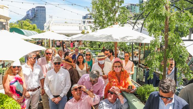 Patrons watch the Melbourne Cup Horse Race at the Ormond Collective. Picture: Asanka Ratnayake/Getty Images