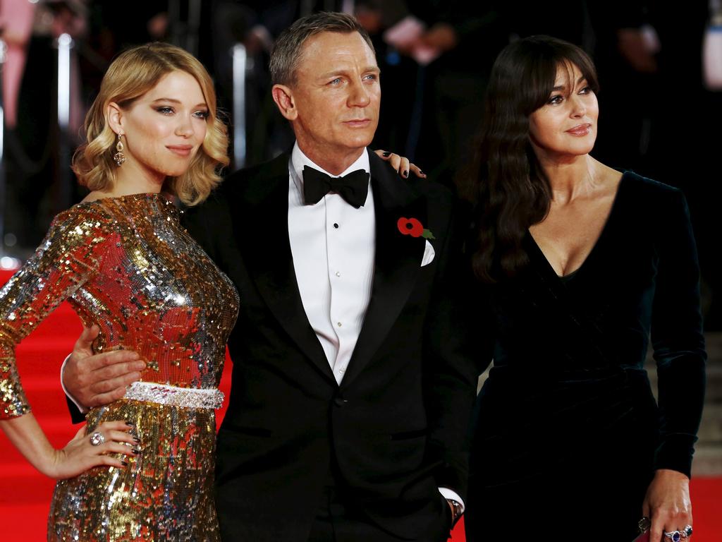 Lea Seydoux, Daniel Craig and Monica Bellucci attend the Royal Film Performance of “Spectre”at Royal Albert Hall on October 26, 2015 in London. Picture: Reuters