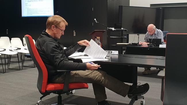 Gawler councillor Ian Tooley during a council meeting. Picture: Colin James
