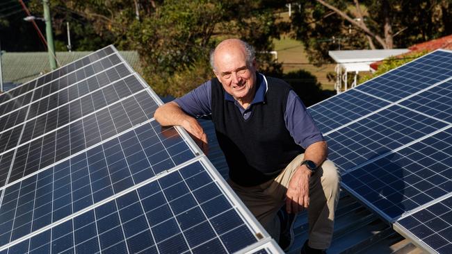 The former aircraft engineer said he has been spared from the cost of living crisis thanks to his solar panels. Picture: NCA NewsWire / David Swift