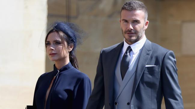 The Beckhams in attendance at Harry and Meghan’s 2018 wedding. Picture: Chris Jackson/Getty Images