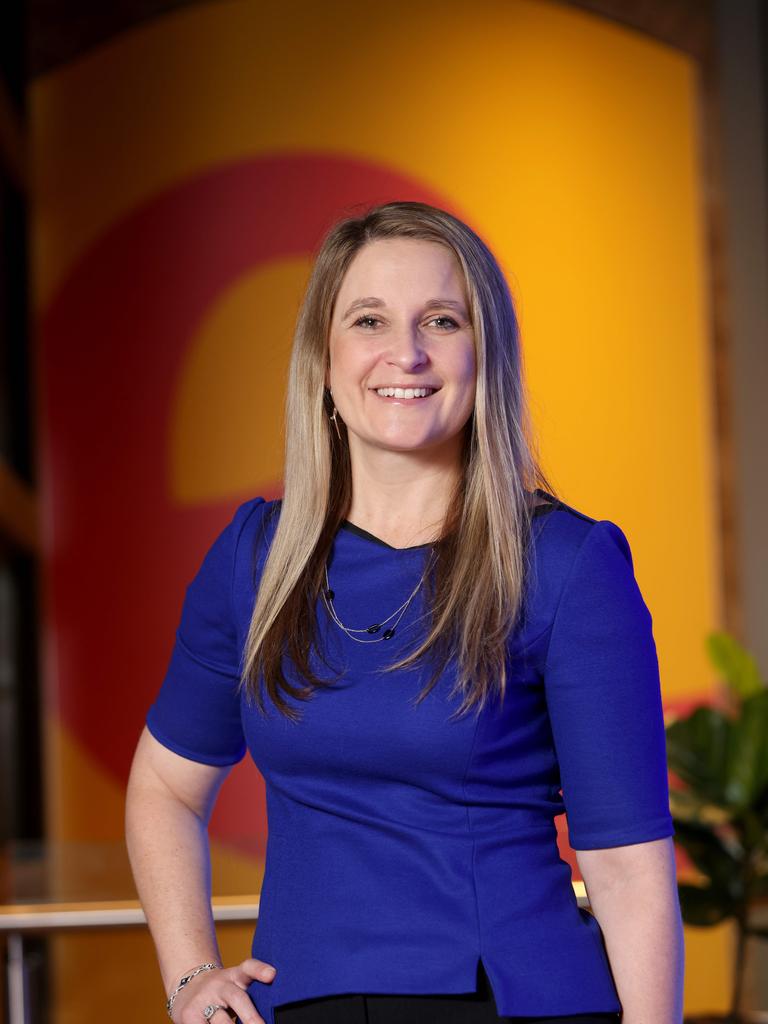 Optus CEO Kelly Bayer-Rosmarin pictured at the Optus store on George Street in the Sydney CBD. Picture: NCA NewsWire / Damian Shaw