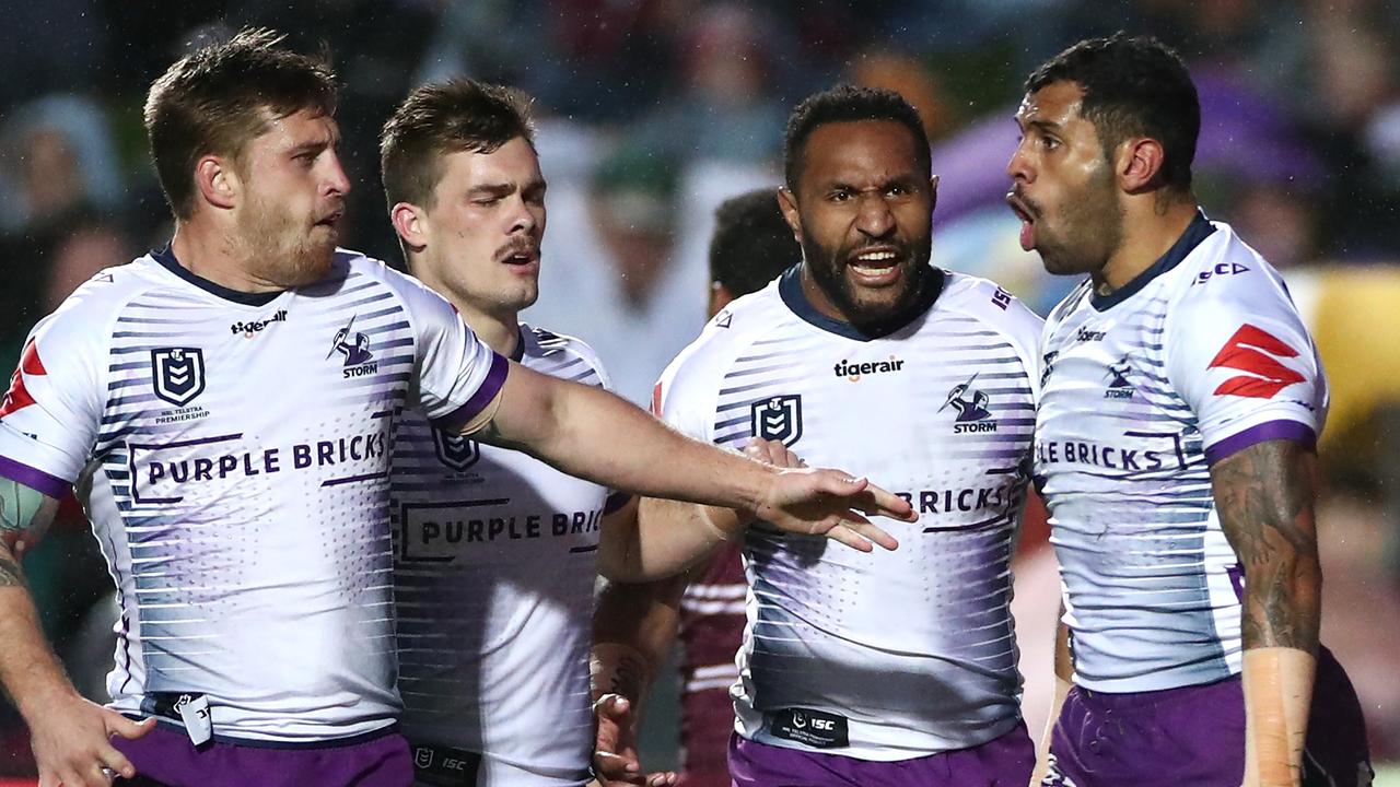 Josh Addo-Carr scores for the Storm.