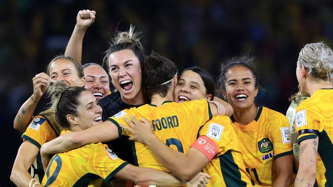 Australia win after a very tense penalty shootout during the FIFA Women's World Cup quarter final between Australia and France at Suncorp Stadium in Brisbane. Pics Adam Head