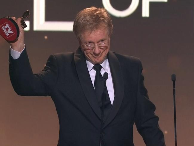 Kerry O'Brien speech after being inducted into the Logie's Hall of Fame during the 2019 Logie Awards. Picture: Nine