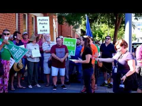 AU NSW:    Protesters Rally Over MP Entitlements Outside Sussan Ley's Albury Office   January 11