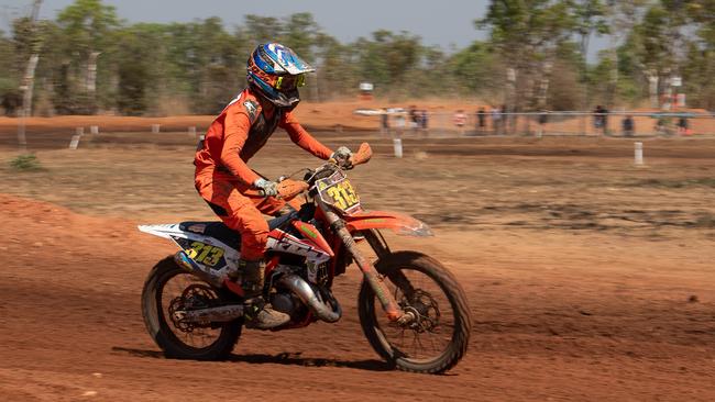 Oscar Kimber #313 from Victoria at the 2023 KTM Australian Junior Motocross Championships, Darwin, NT, Australia. Picture: Pema Tamang Pakhrin