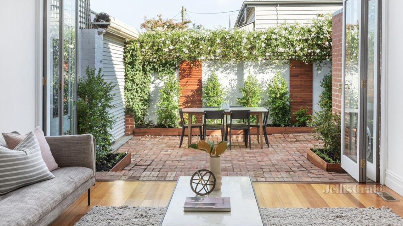 The spacious outdoor area is perfect for summer dining.