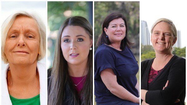 The Greens' Sally Spain, Labor's Meaghan Scanlon, LNP's Kirsten Jackson and One Nation's Sharon Sewell.