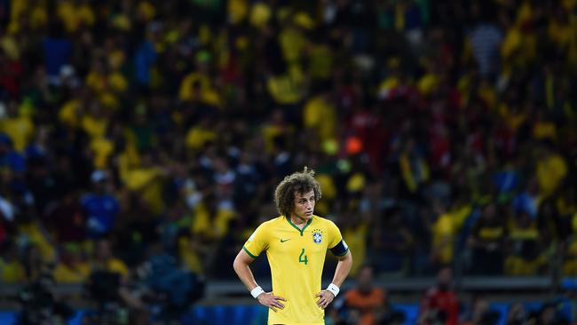 David Luiz has nowhere to hide after Germany's sixth goal. (Laurence Griffiths/Getty Images)