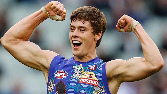 Josh Dunkley is loving life at the Western Bulldogs. Picture: Michael Klein