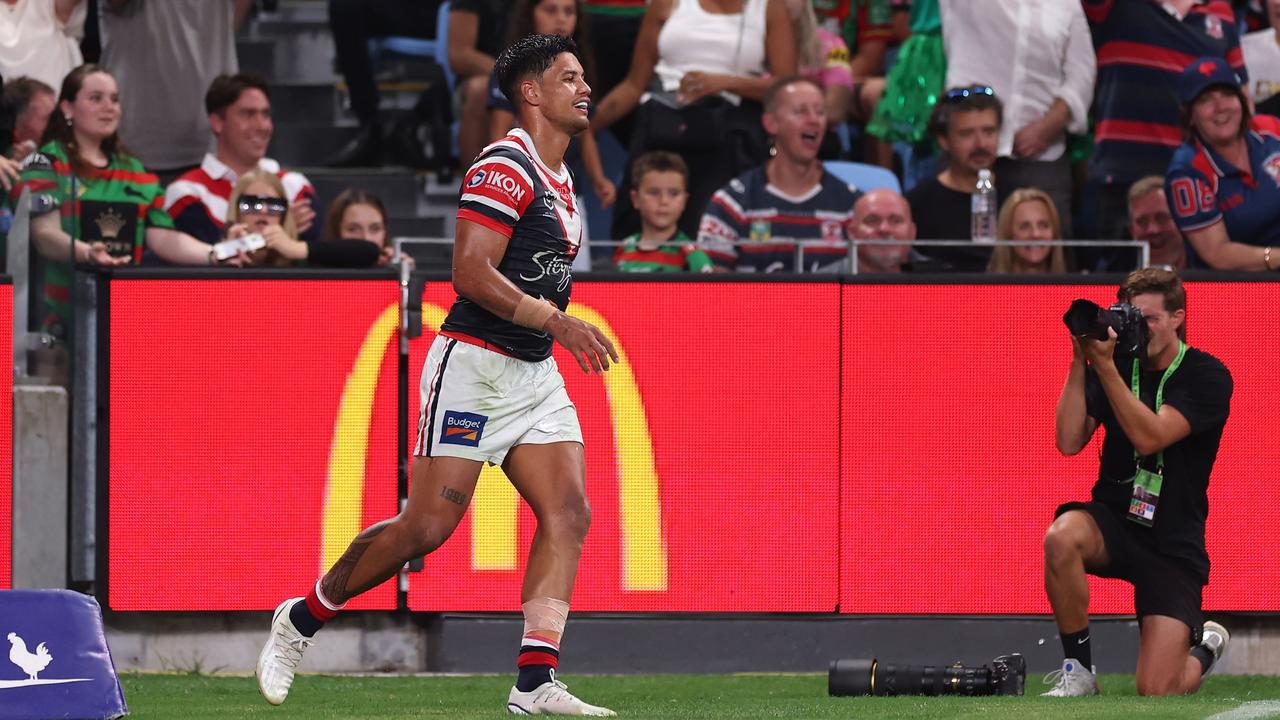 Jaxson Paulo celebrates scoring in the derby. Picture: Mark Kolbe/Getty