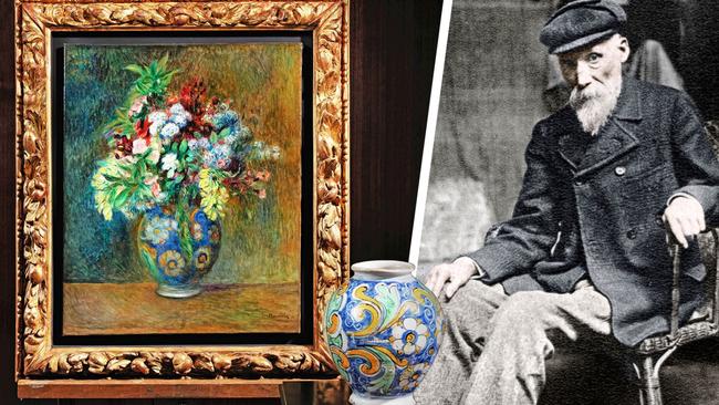 The blue and orange vase was a favourite prop of the French artist, who used it in several still-life paintings. Picture montage: The Times