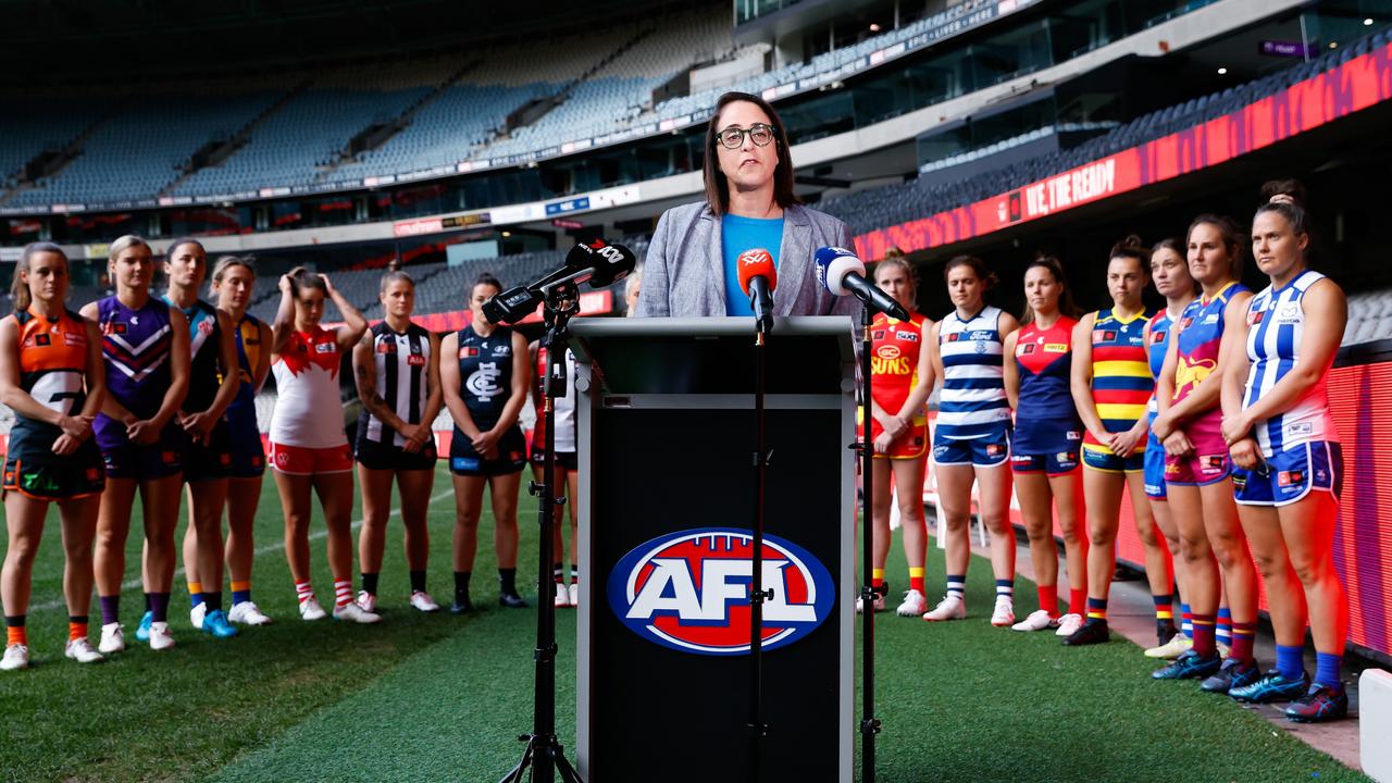 AFLW boss Nicole Livingstone is leaving her role. Picture: Dylan Burns/AFL Photos via Getty Images