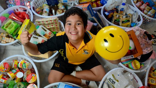 Ethan Cavanagh is dedicated to collecting supplies for Ronald McDonald House. Picture: Evan Morgan